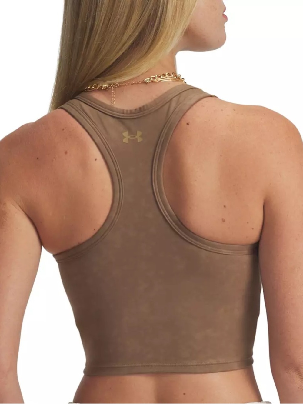 NWT Under Armour Meridian Suede Effect Sports Bra | Camel/Camel | XS